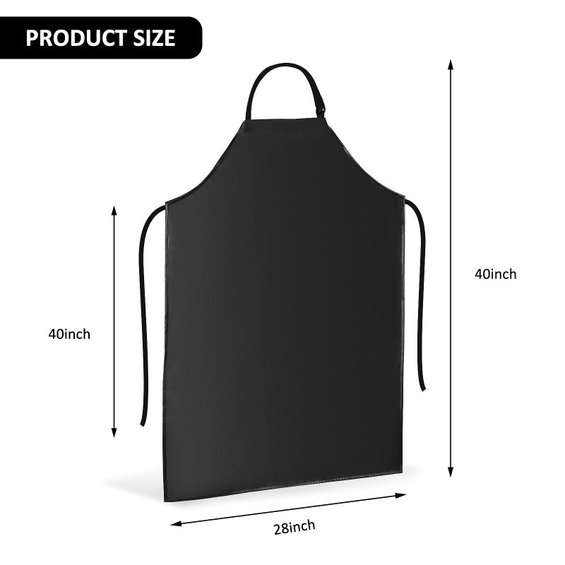 GoldPig 2 Pack Heavy Duty Waterproof Rubber Vinyl Aprons for Adults - Chemical Resistant Adjustable Bib 40"" Extra Long Industrial Work Apron for Grilling Dishwashing Lab Kitchen Butcher - Image 3